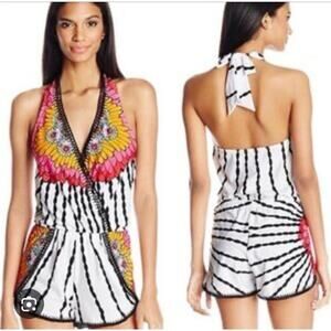 Trina Turk Ibiza Romper Swim Cover Women's S Halter Short Vacation Resort